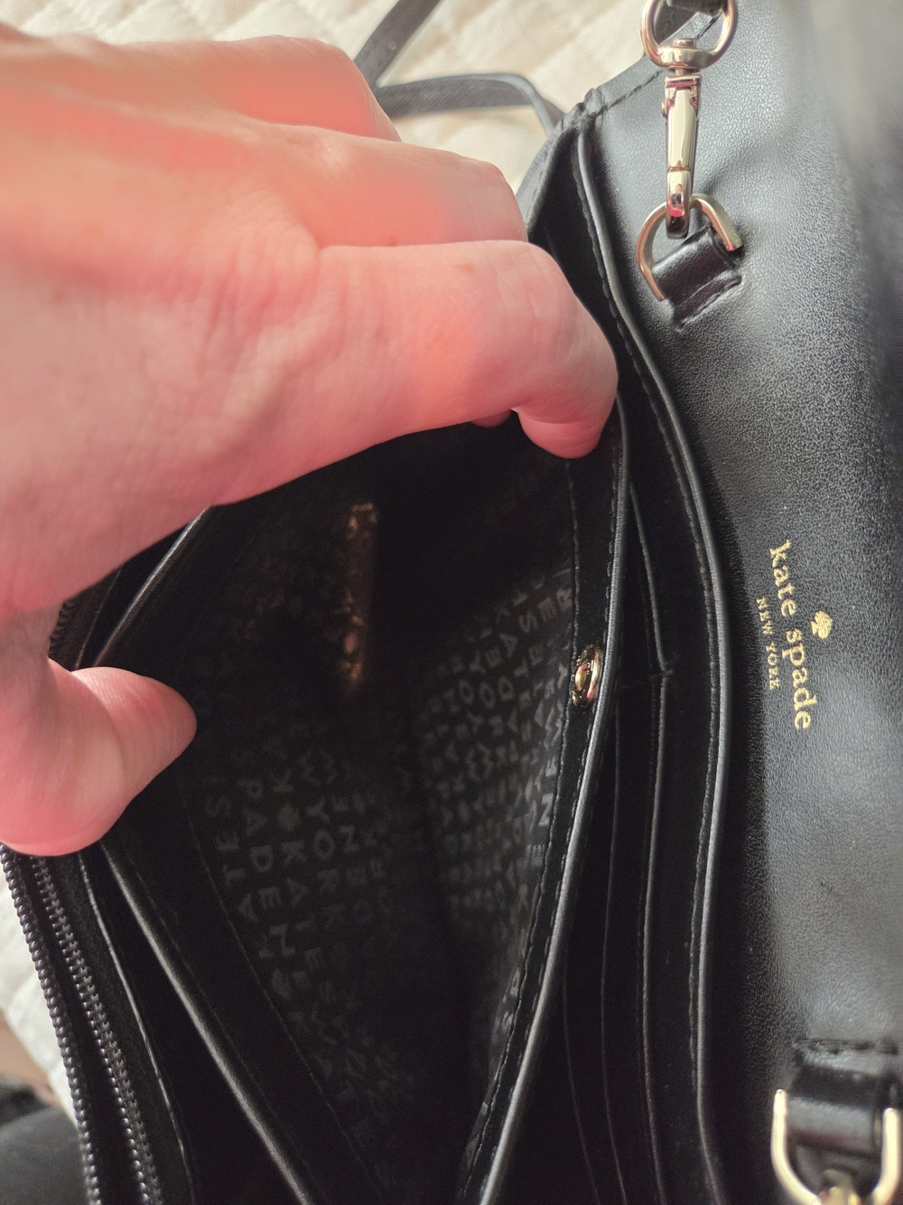 Kate Spade Leopard Print Crossbody with Black Trim and Pink Accents - Picture 10 of 12